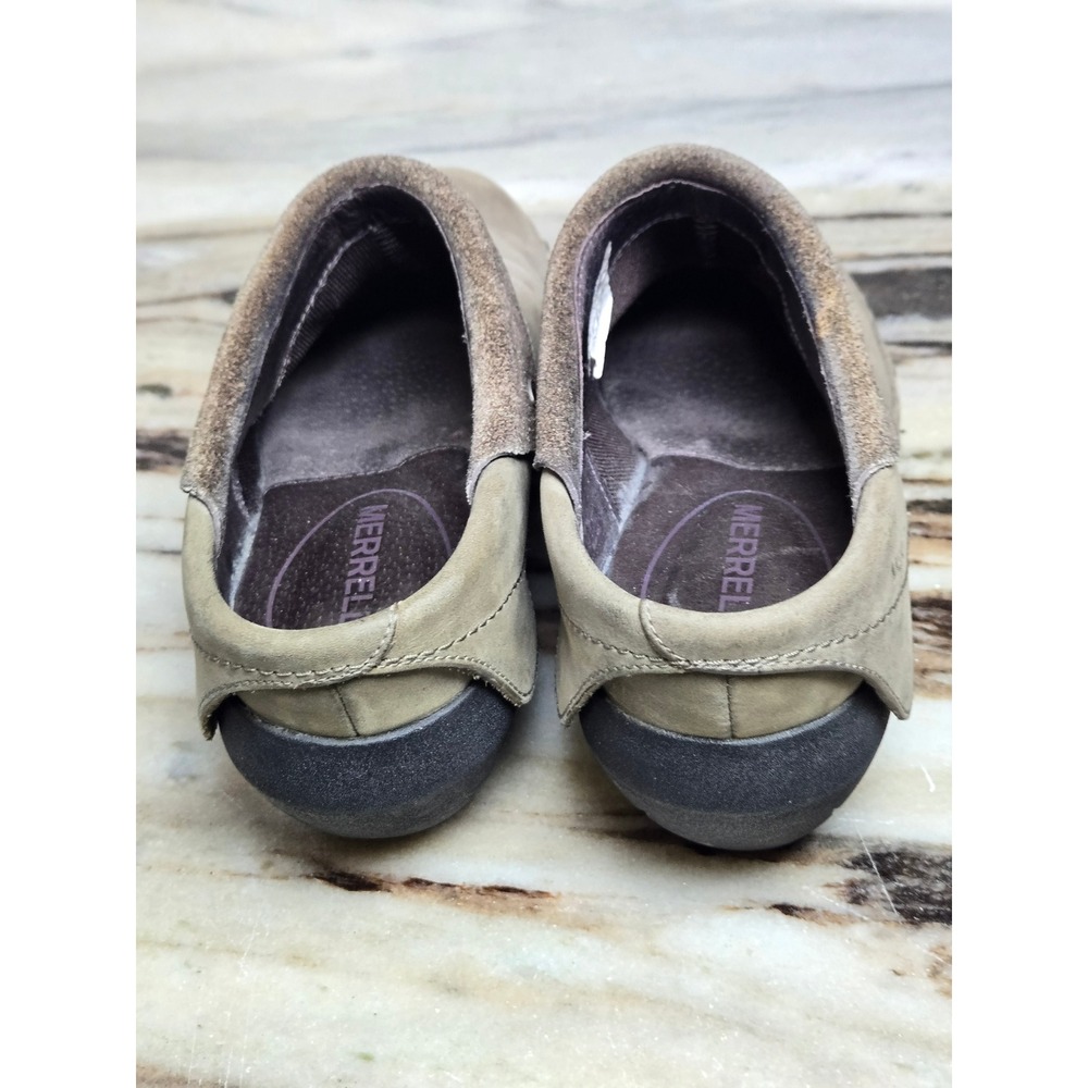 Merrell Drizzle Taupe Grey Leather Studded Clogs Mules Womens 8.5 J56086 - Picture 5 of 10